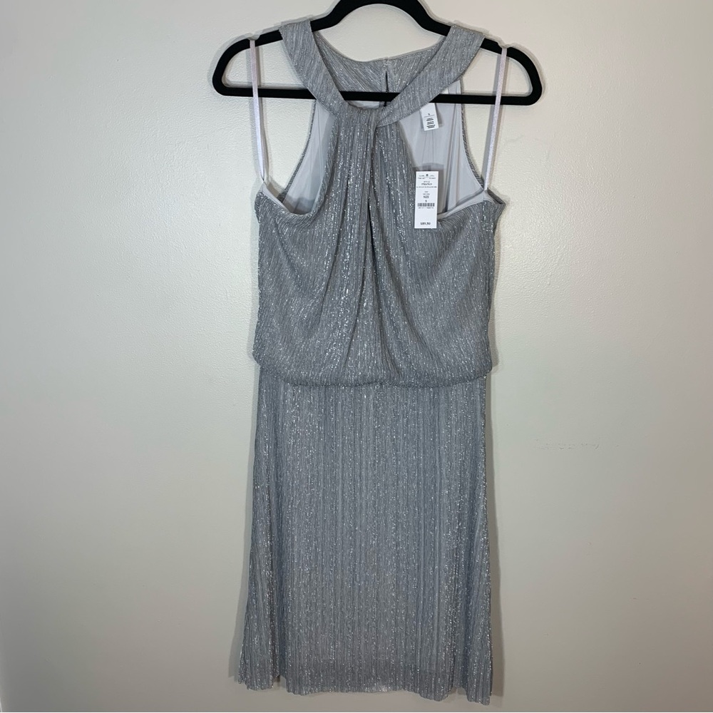 White House Black Market Dress size Small Dark Gray Metallic